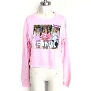 NWOT Mean Girls Pink Cropped Sweatshirt